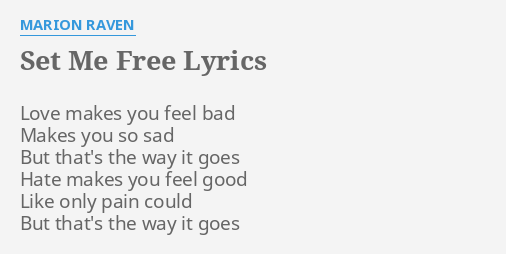 you set me free i can't do this thing lyrics