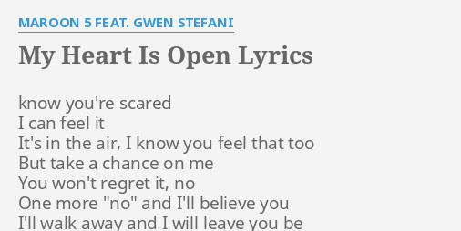 my heart is open maroon 5 lyrics