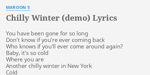 Cold maroon 5 lyrics