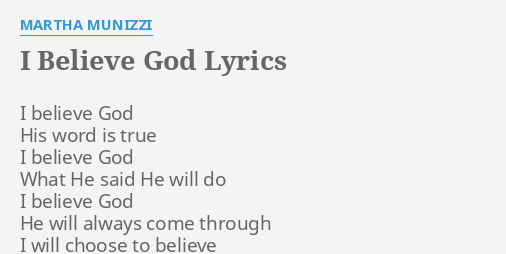 I believe in god paper