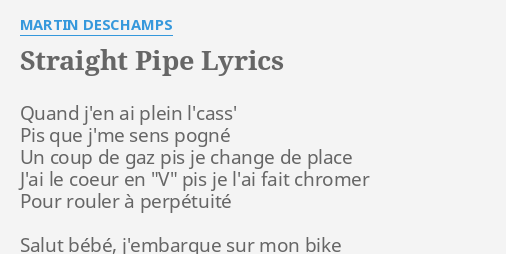 Je lui ai donné une pipe