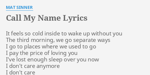 call my name lyrics madrugada