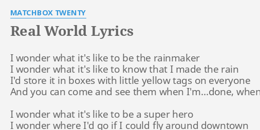 in the real world lyrics meaning
