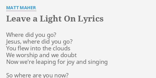 leave a light on lyrics jelly roll