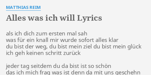 Bist text ziel du mein Mark Forster