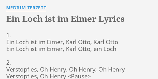 Loch im eimer ist text ein ein loch