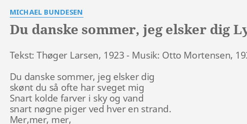 Elsker du dig danske sommer chords jeg Du Danske