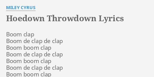 Hoedown throwdown lyrics deals