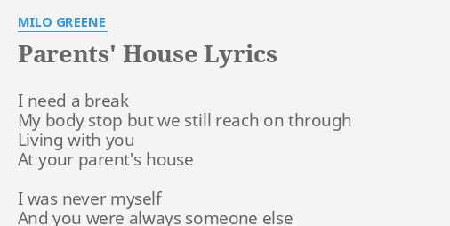 parents house lyrics