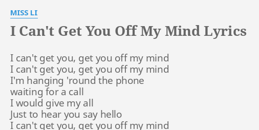 can t get you off my mind lyrics tiktok song