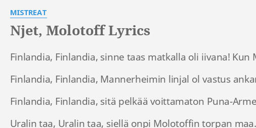 Njet Molotoff Lyrics