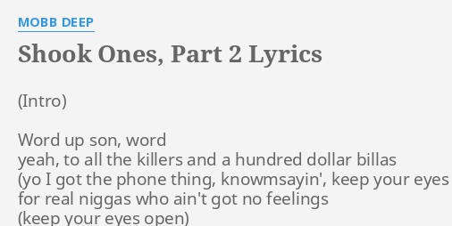 shook ones part 2 instrumental lyrics
