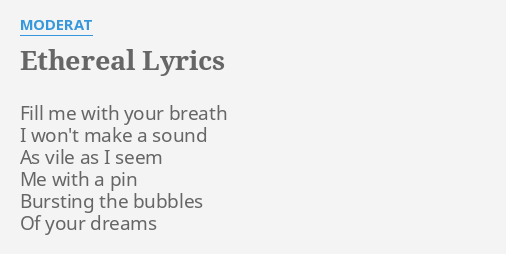 ethereal lyrics