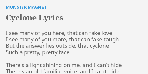 Cyclone Lyrics By Monster Magnet I See Many Of
