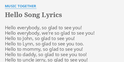 Song Lyrics Hello