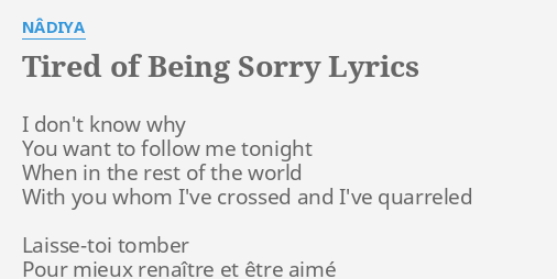 so sick of love songs so tired of tears lyrics