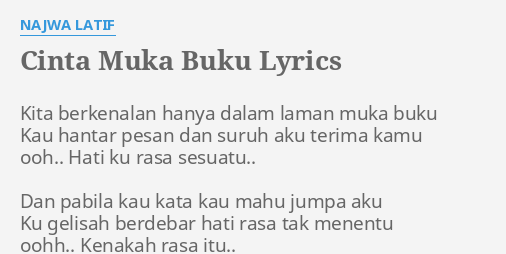 lirik lagu cinta muka buku