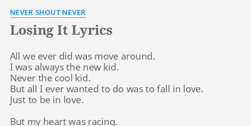 Trouble Lyrics by Never Shout Never