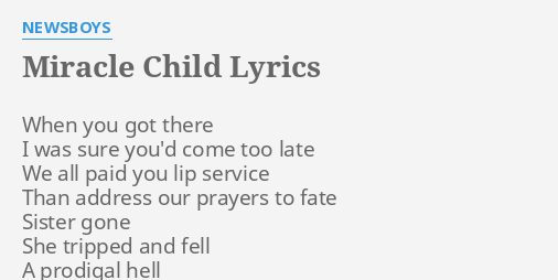 joseph king of dreams i am a miracle child lyrics