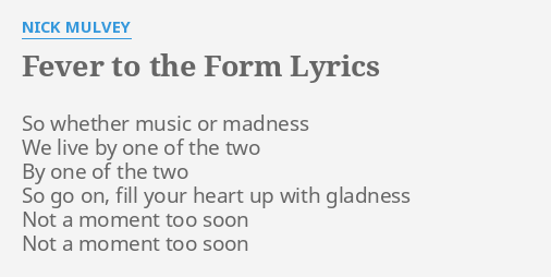 fever to the form lyrics deutsch