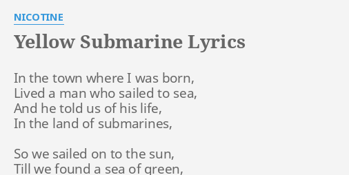 Yellow Submarine Lyrics splash