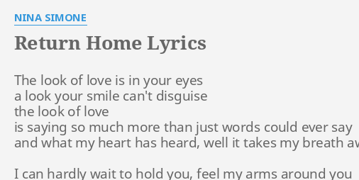 how to return home lyrics