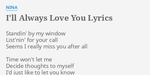 I will always love you lyrics