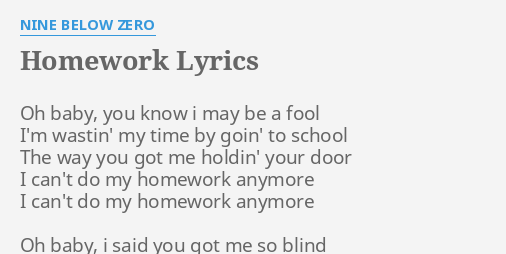 do your homework lyrics
