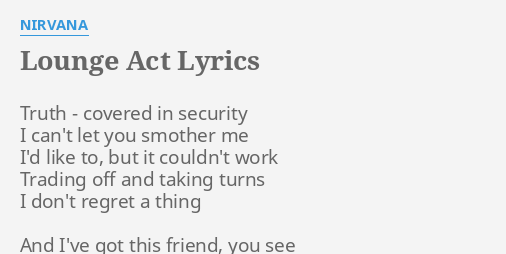 lyrics nirvana lounge act audio nirvanavevo