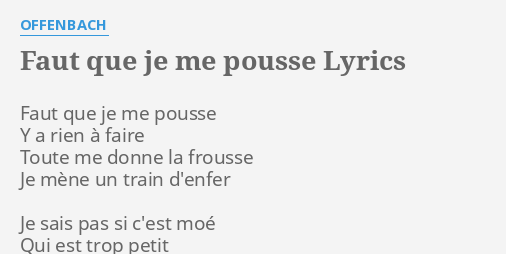 Faut que j'me pousse chords