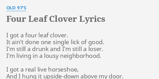 4 leaf clover lyrics chris stapleton