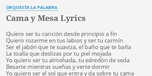 Cama Y Mesa Travesia Boom Letra Lyrics Youtube