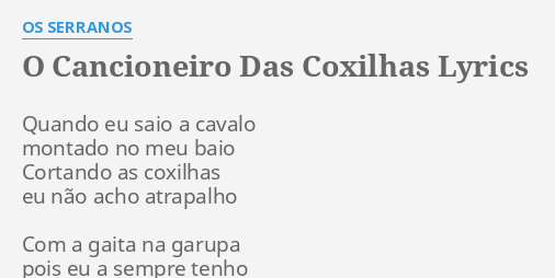 o cancioneiro das coxilhas