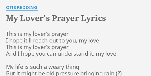 my lovers prayer