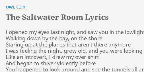 The Saltwater Room Lyrics By Owl City I Opened My Eyes