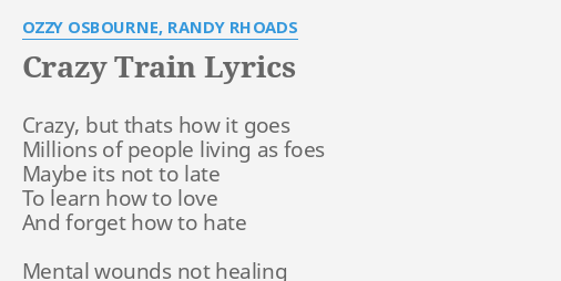 ozzy osbourne crazy train with lyrics
