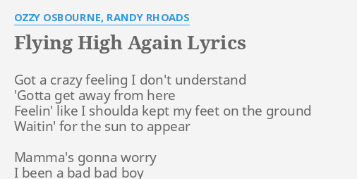 ozzy osbourne flying high lyrics