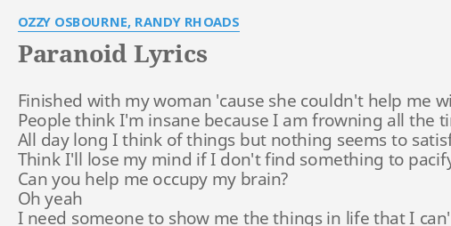 ozzy osbourne randy rhoads paranoid