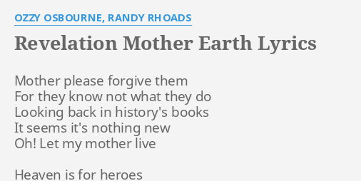ozzy osbourne revelation mother earth reaction