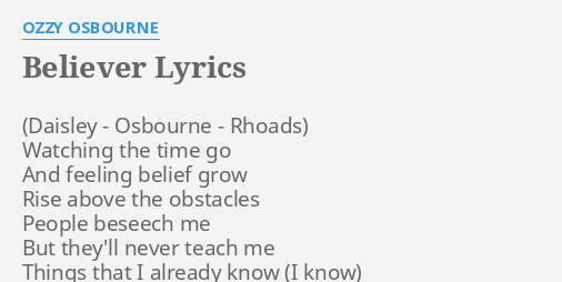 ozzy osbourne over the mountain lyrics