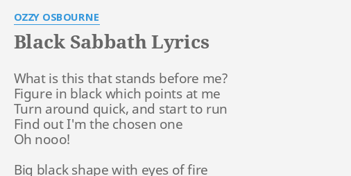 ozzy osbourne what is this that stands before me
