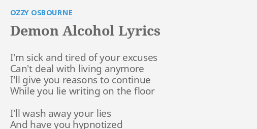 ozzy osbourne demon alcohol