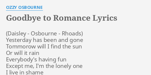 ozzy osbourne shes gone lyrics