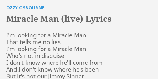 ozzy osbourne song miracle man