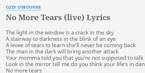 lyrics no more tears sefon me ozzy osbourne