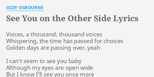 letras de ozzy osbourne a thousand shades
