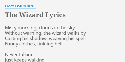 ozzy osbourne the wizard lyrics