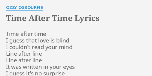 ozzy osbourne time after time videos