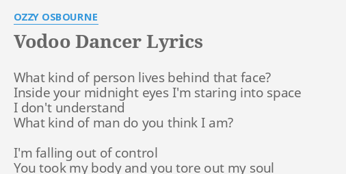 ozzy osbourne tattooed dancer lyrics