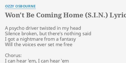 ozzy osbourne wont be coming home